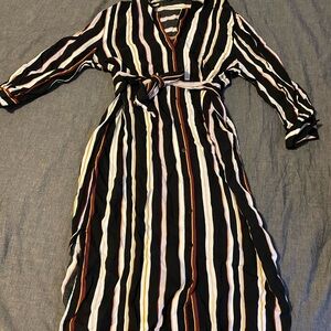 Dynamite Multicolor Striped Long Sleeve Dress